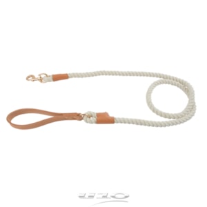TRELA CORDA ALGODÃO E COURO 150*D1,5CM BRANCO