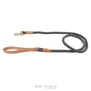 TRELA CORDA ALGODÃO E COURO 150*D1,5CM CINZA